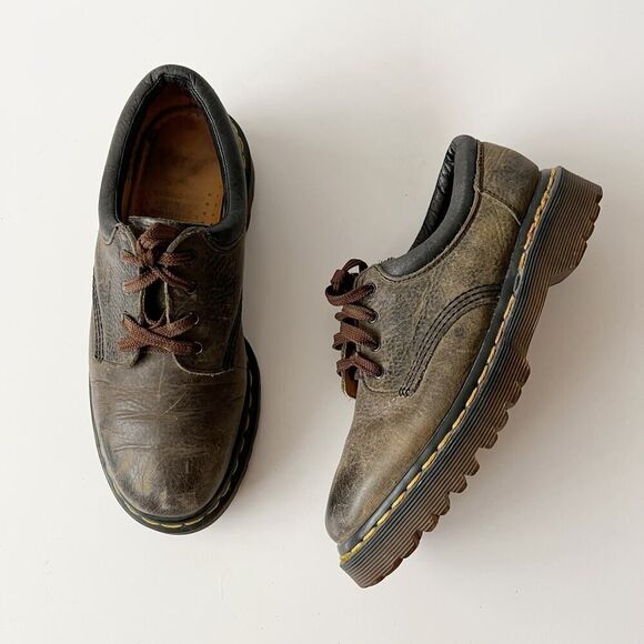 Vintage 90s Dr. Martens low top oxford boots shoes brown‎ black size 5 UK / 7 US - Picture 1 of 9